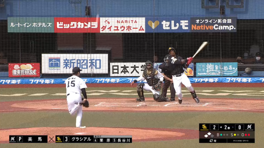 2回表・Hグラシアル ピッチャーへのタイムリー内野安打で追加点!!