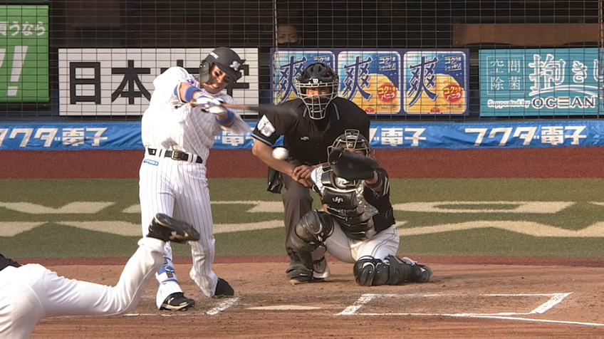 6回裏・M角中 センターへのタイムリーヒットで勝ち越し!!