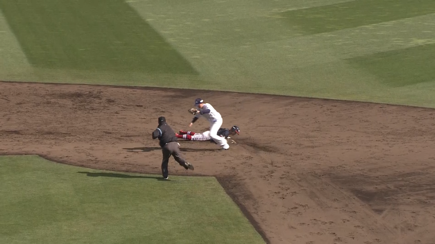 7回裏・L武隈 ランナー1,2塁のピンチを迎えるも完璧な牽制でアウトを奪う!!