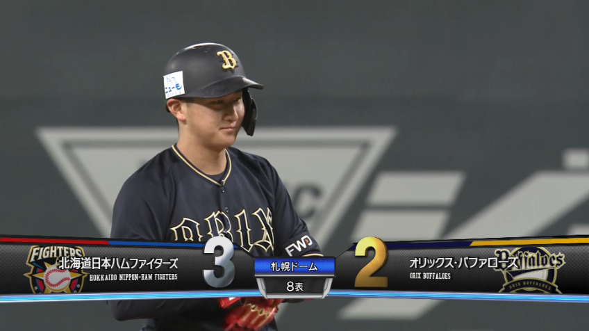 8回表・B紅林 右中間へのタイムリー2ベースヒットを放ち、1点差に詰め寄る!!