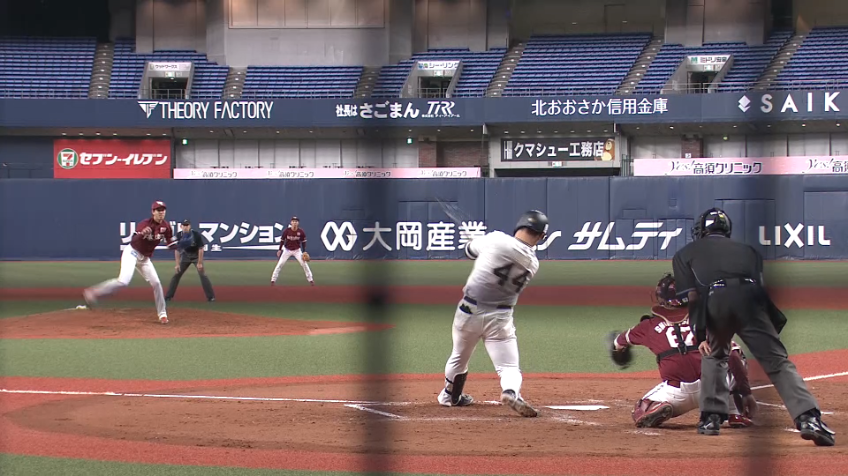 4回裏・B頓宮 タイムリーヒットで勝ち越し!!