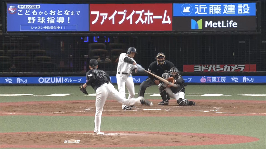 5回裏・L呉 絶好調の9試合連続のヒットを放ち、追加点チャンスを作る!!