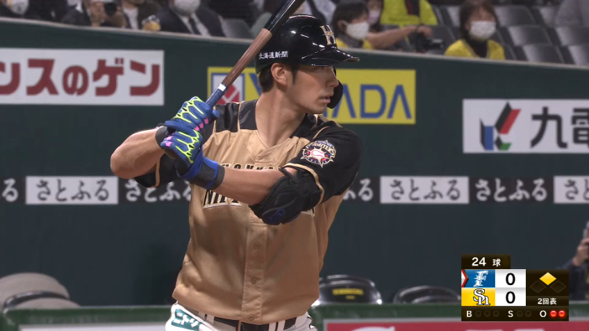 2回表・F大田 ライト方向に先制のタイムリーヒットを放つ!!