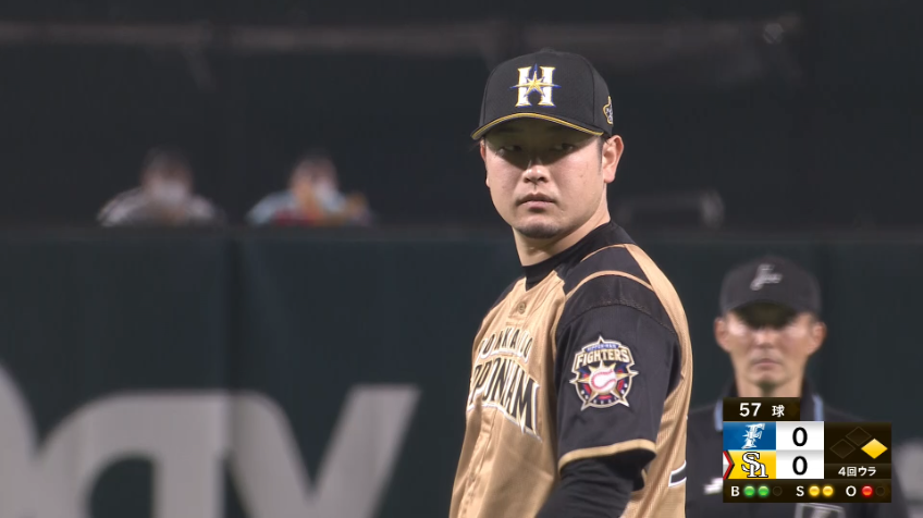 4回裏・F池田 低めの変化球で空振り三振を奪う!!