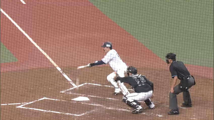 2回裏・L源田 絶妙な技術!! セーフティバントで出塁!!