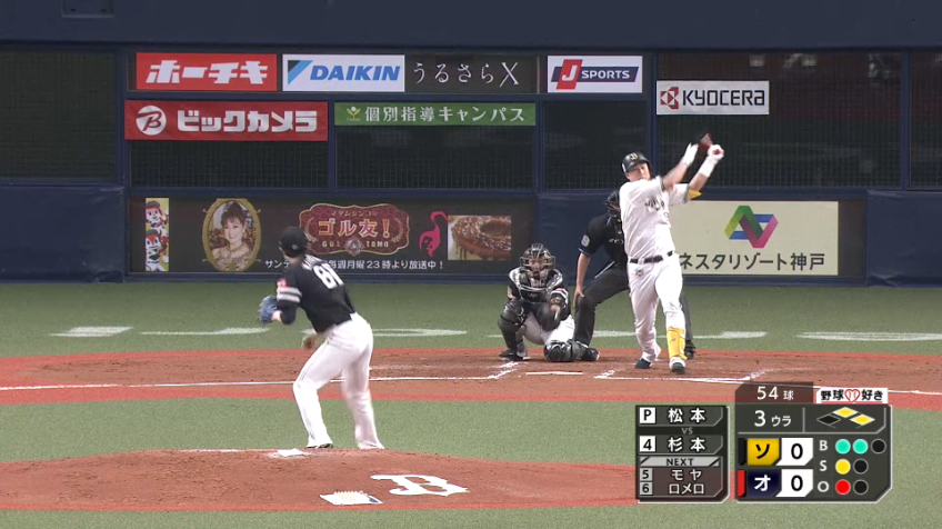 3回裏・H松本 ピンチをダブルプレーで切り抜ける!!