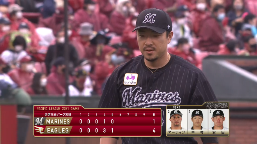 5回裏・M田中靖 E茂木から空振り三振を奪う‼