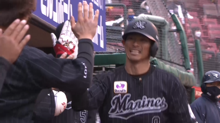 9回表・M荻野貴 初球を捉えた‼ 勝ち越しとなるソロホームラン‼