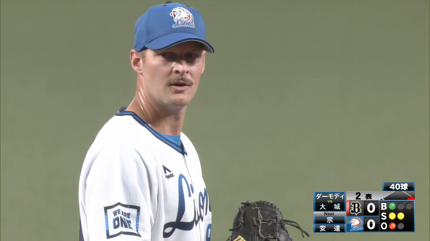 2回表・Lダーモディ 初回に続きランナーを背負うも、ダブルプレーでピンチを切り抜ける!!