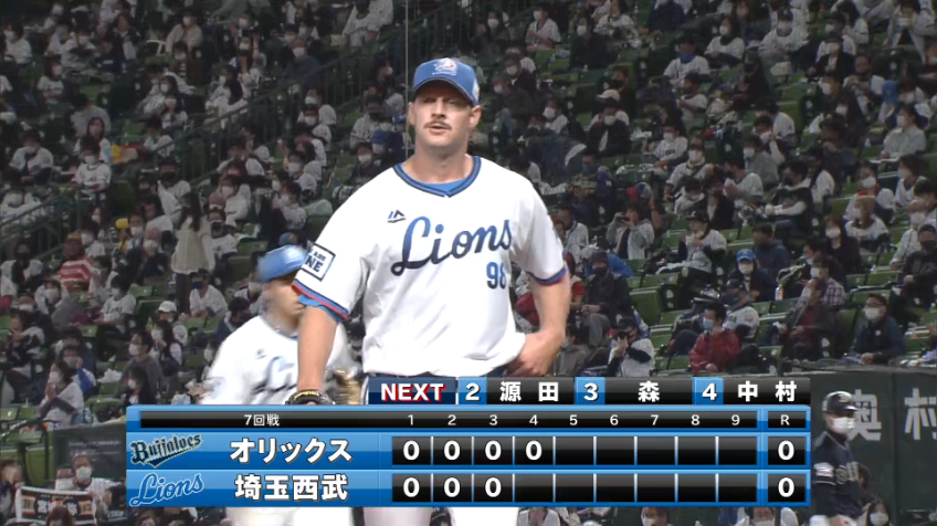 4回表・Lダーモディ 無失点に抑える粘りのピッチングを見せる!!