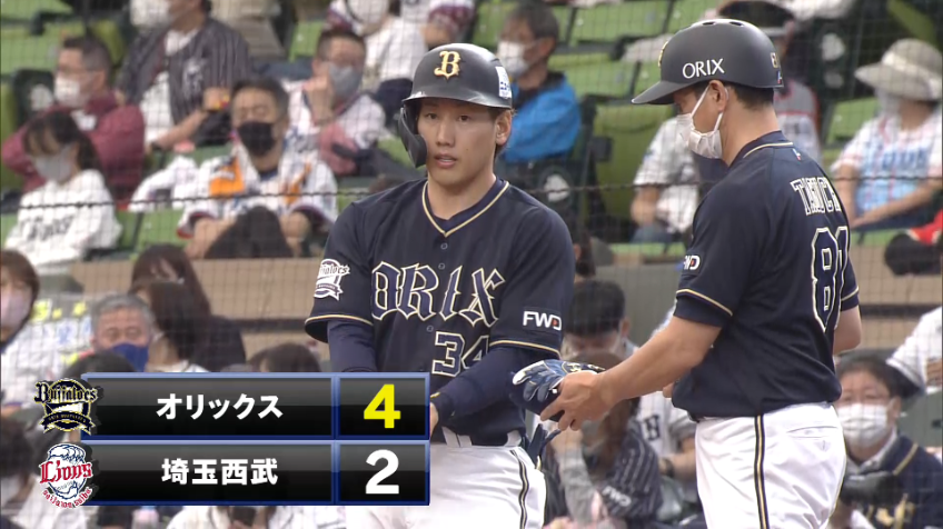 5回表・B吉田正 レフトへ追加点となるタイムリーヒットを放つ‼