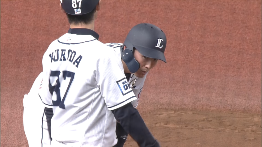 7回裏・L源田 本日猛打賞となるレフトへのタイムリー3ベースヒット!!