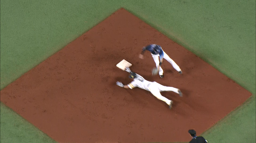 3回裏・H上林 最高のスタートで今シーズン初盗塁を決める!!