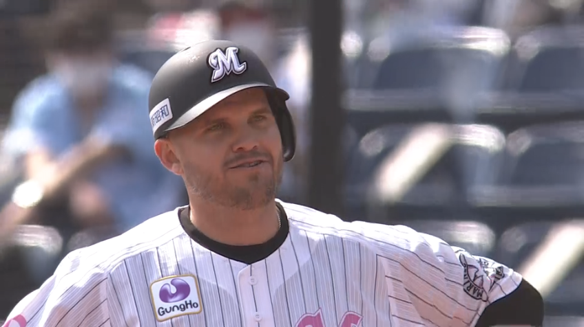 1回裏・Mレアード レフトへのタイムリーヒットで1点差に詰め寄る!!