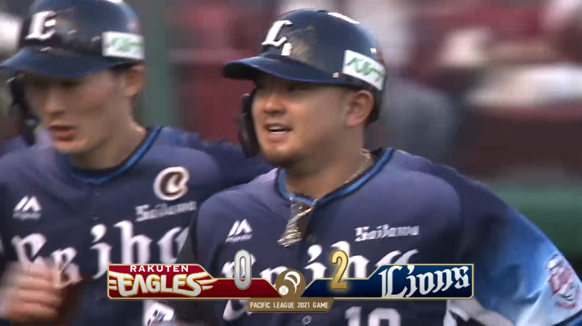 1回表・L森 ライトスタンドへ先制2ランホームランを放つ!!