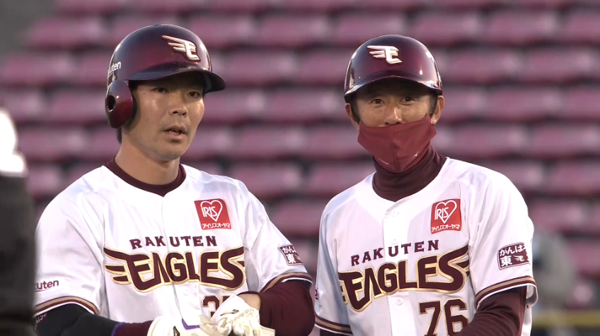 1回裏・E島内 レフトフェンス直撃の同点タイムリー2ベース!!