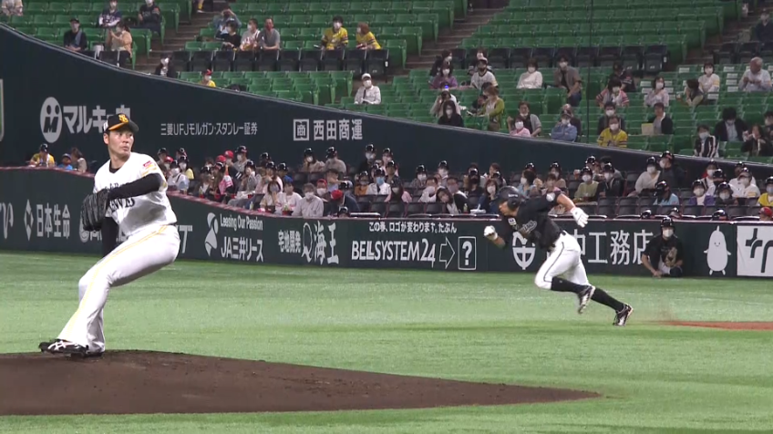 1回表・M荻野貴 快足飛ばして盗塁成功!!