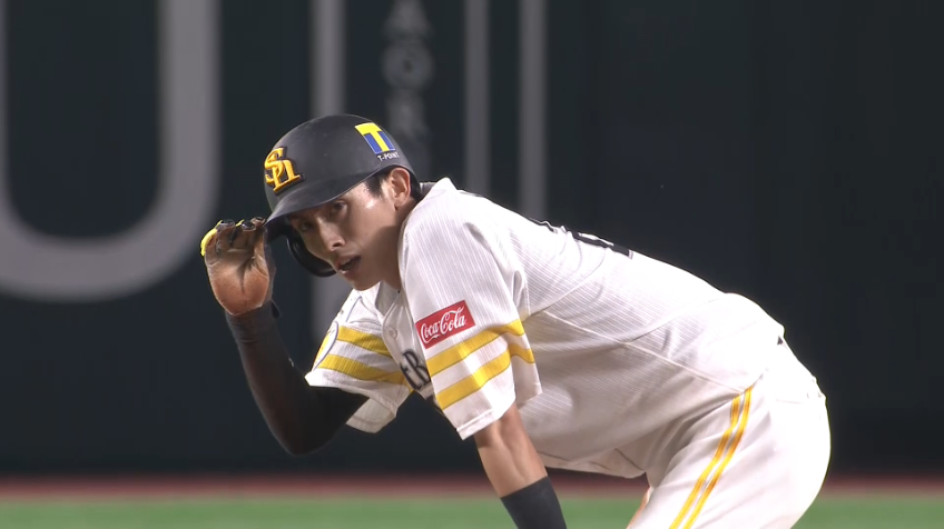 6回裏・H周東 本日2つ目の盗塁を決め、チャンスを広げる!!