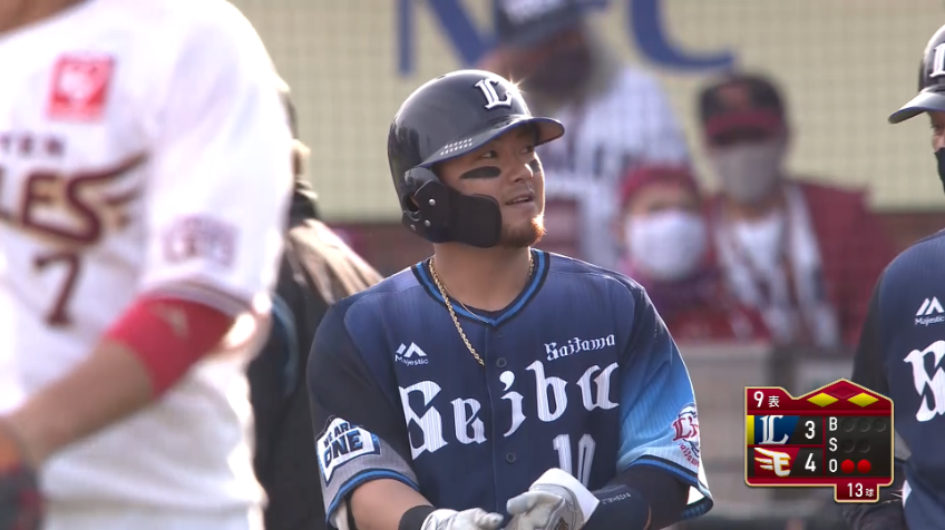 9回表・L森 9回2アウトからチャンスを広げるヒット!!