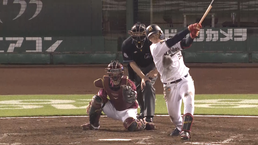 5回裏・B紅林 レフトスタンドへ飛び込む3ランホームランを放ち、大量リード!!