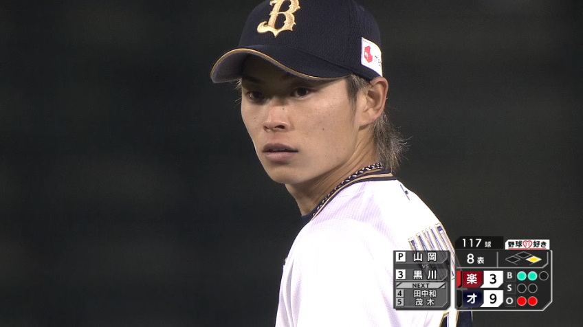 8回表・B山岡 本日絶好調!! この回を0点に抑え、マウンドを降りる!!