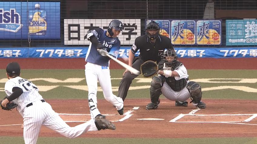 1回表・L源田 初球から積極的に振って先制ホームランを放つ!!