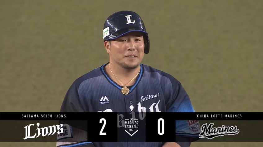 4回表・L山川 1,3塁のチャンスでタイムリー2ベースヒット!!