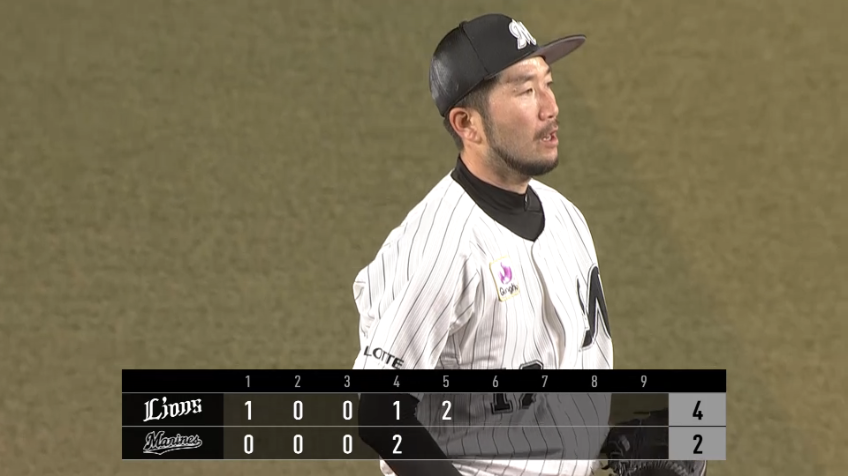 5回表・M石川 ズバッと決まるストレートで見逃し三振を奪う!!