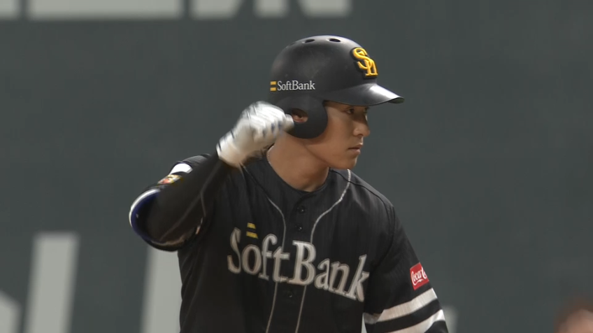 3回表・H上林 2アウト満塁の場面で2点タイムリーヒットを放つ!!