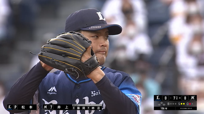 7回裏・L松本 M井上を3球三振!!