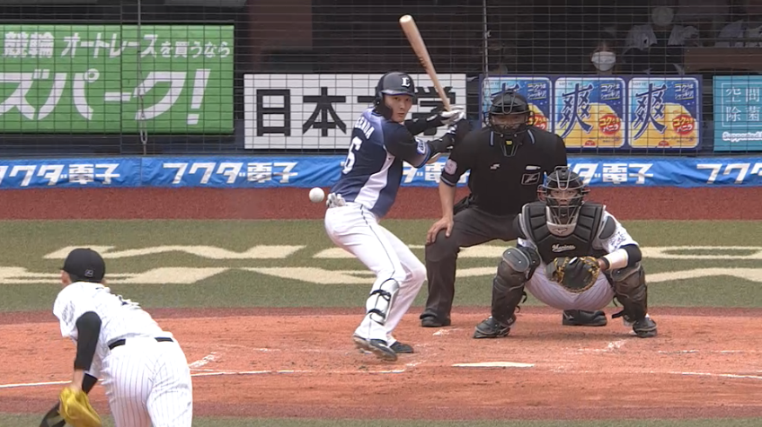 3回表・L源田 内角低めを右中間へ運んでタイムリー3ベース!!