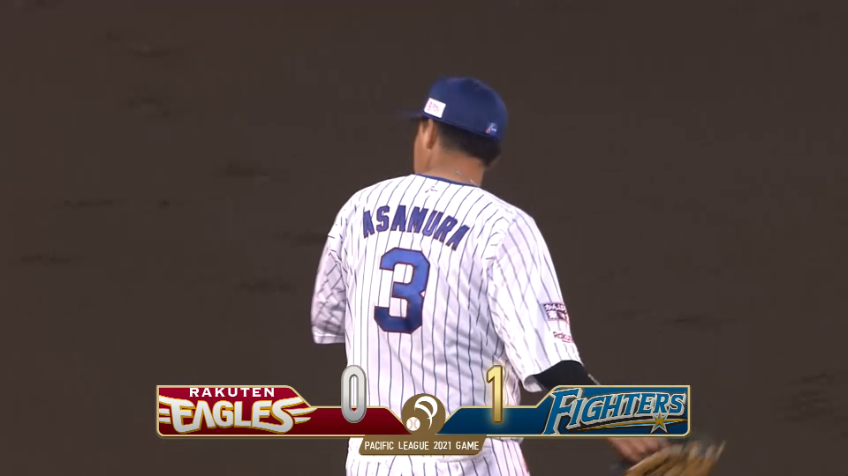 1回表・E浅村 強い当たりをダイビングキャッチ!! 更なる追加点を与えない好プレーで魅せる!!