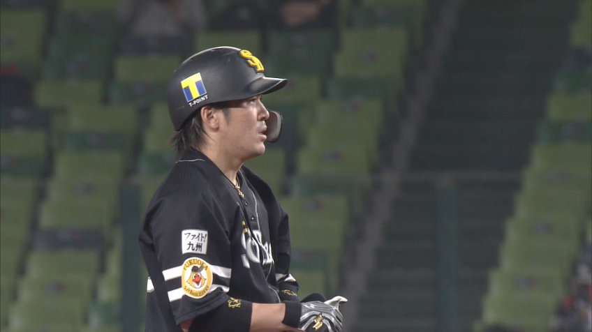 4回表・H甲斐 レフトへの勝ち越しのタイムリーヒットを放つ!!