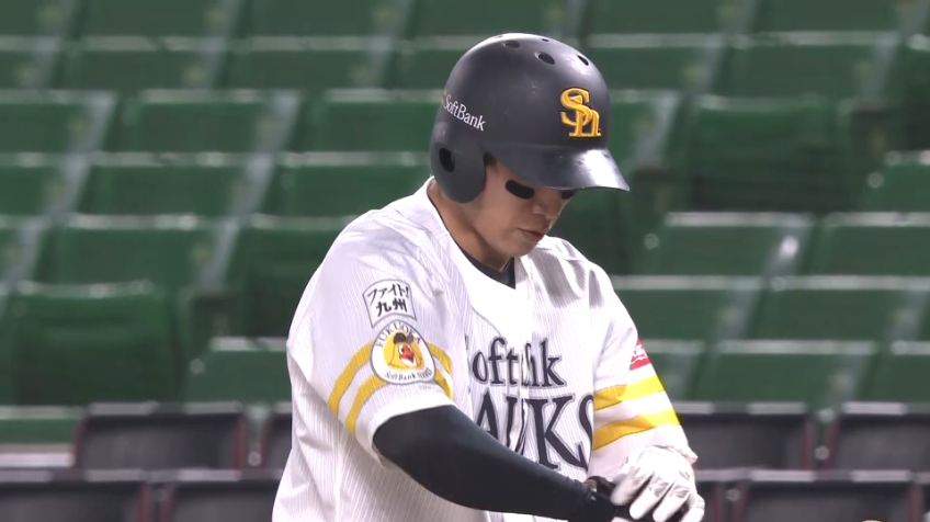 3回裏・H柳田 レフトへ技ありのタイムリーヒット!!