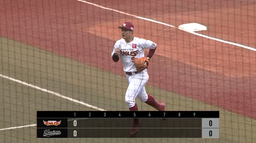 1回裏・E茂木 投手を助ける好守備!! この回を無失点で凌ぐ!!