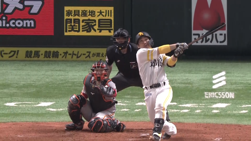 4回裏・H甲斐 今シーズン第5号は勝ち越しの2ランホームラン!!