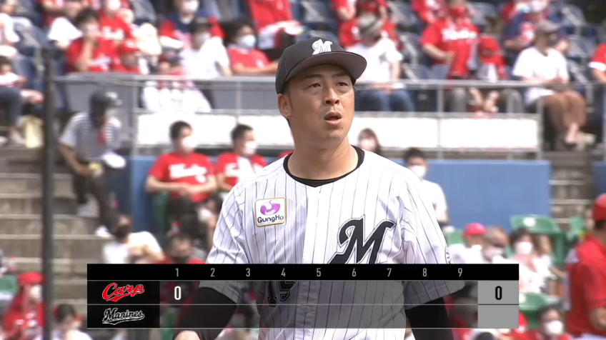 1回表・M美馬 初回のピンチを空振り三振で切り抜ける!!