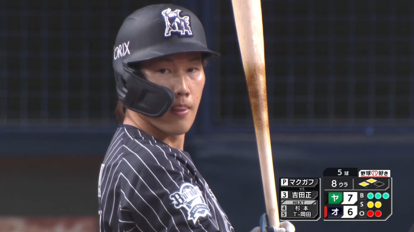 8回裏・B吉田正 値千金!! 終盤に試合をひっくり返す2点タイムリー3ベースヒット!!