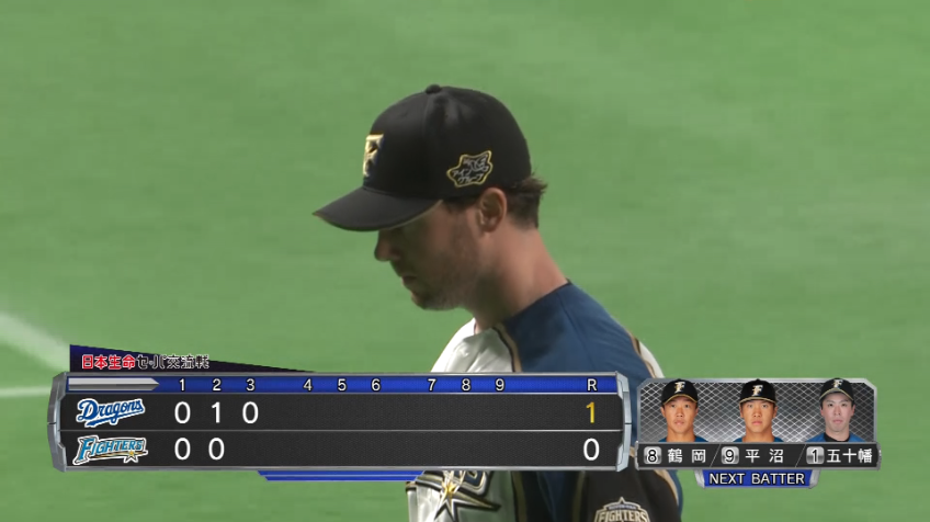 3回表・Fアーリン 完全に裏をかく!! 牽制で1塁ランナーをアウトに仕留める!!