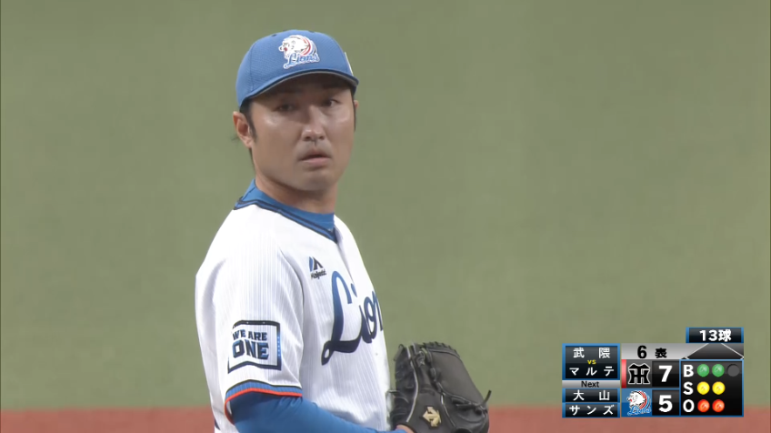 6回表・L武隈 この回を三者凡退に抑える好リリーフ!!