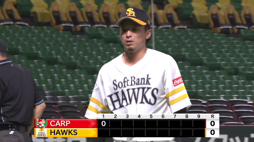 1回表・H東浜 初回を3者凡退に抑える!!