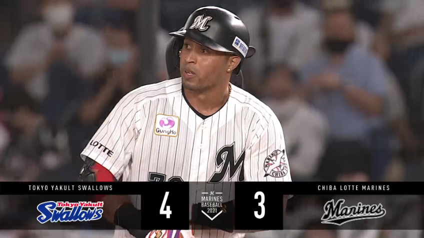 7回裏・Mマーティン センターへのタイムリーヒットで1点差に迫る!!