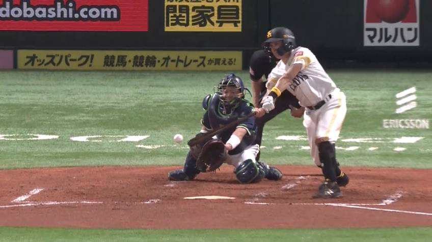 3回裏・H川島 2アウトから粘って11球目をセンター前ヒット!!