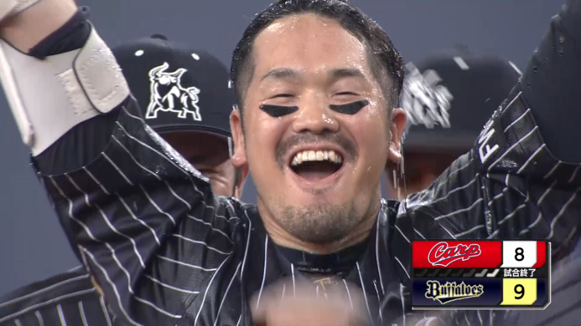 9回裏・B T-岡田 嬉しいサヨナラタイムリーでチーム6連勝!!