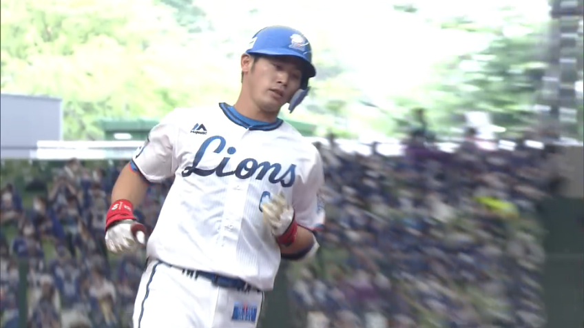 1回裏・L岸 初球先頭打者ホームランで幸先よく先制!!