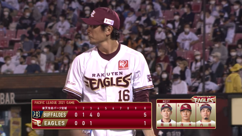 4回表・E涌井 3者凡退に抑えて立ち直る!!