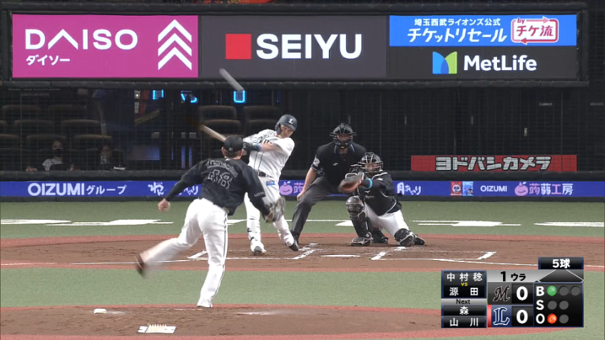 1回裏・L源田 右中間を破る3ベースヒット!!