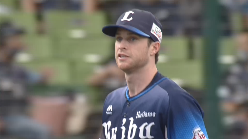 1回表・Lスパンジェンバーグ 背走してナイスキャッチ!!