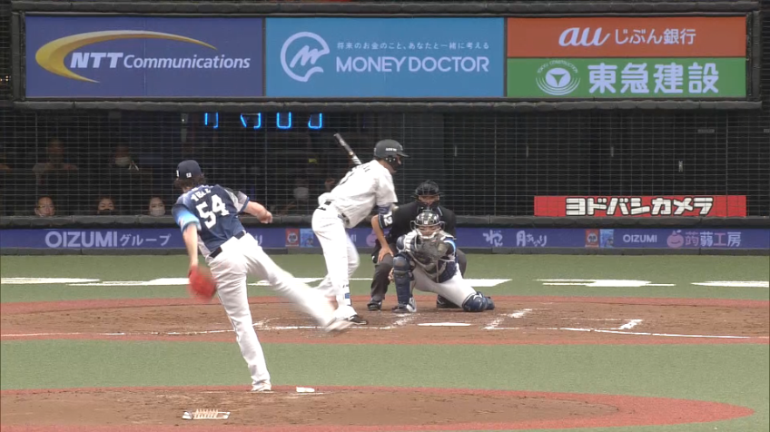 4回表・Lニール インサイドへの見事なボールで見逃し三振を奪う!!