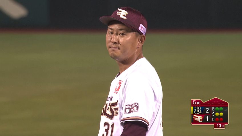 5回表・E福井 見事な快投で空振り三振に抑える!!